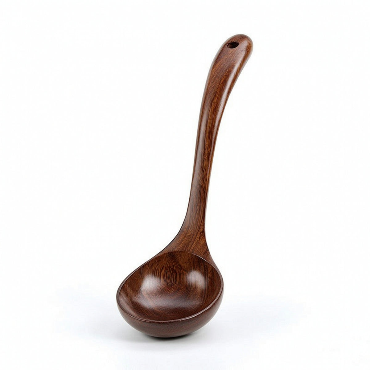 Wooden Soup Ladle Deep Bowl Soup Ladle with Long Handle Wooden Serving Spoon Natural Wood Utensil Heat-Resistant for Home Cooks