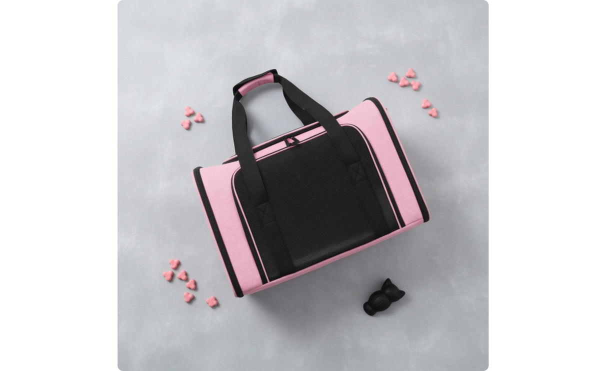 Soft-Sided Pet Carrier Breathable Pet Carrier with Shoulder Strap Portable Cat Travel Bag for Small Dogs, Young Dogs, Pet Care Professional Visits