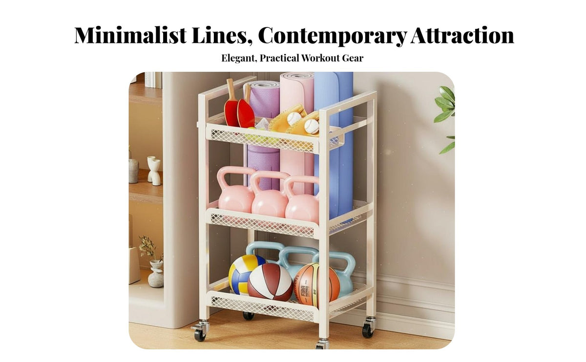 Exercise Mat and Dumbbell Holder Side Hangers Dumbbell and Exercise Mat Holder Multi-Functional Sports Storage Shelf Portable