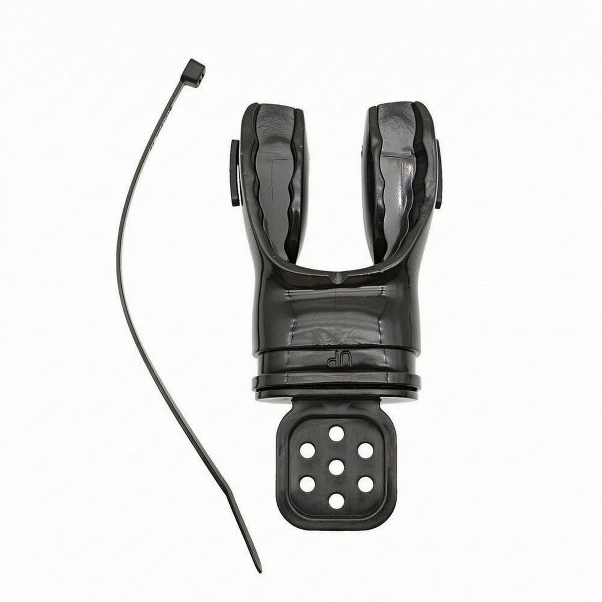 Perforated Base Diving Regulator Mouthpiece Retaining Strap Diving Regulator Bite Mouthpiece Flexible Water Sports Gear Black Side Pads