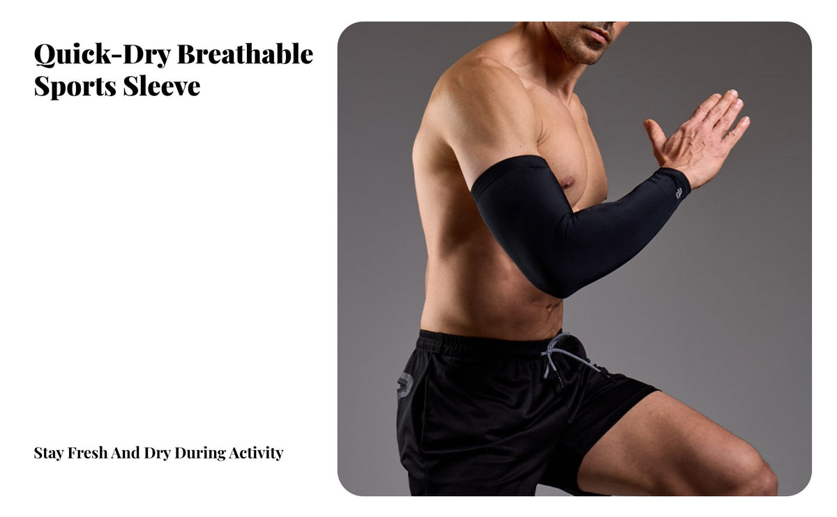 Compression Arm Sleeve High Arm Compression Sleeve Breathable for Athletes, Adults, Basketball, Running, Volleyball