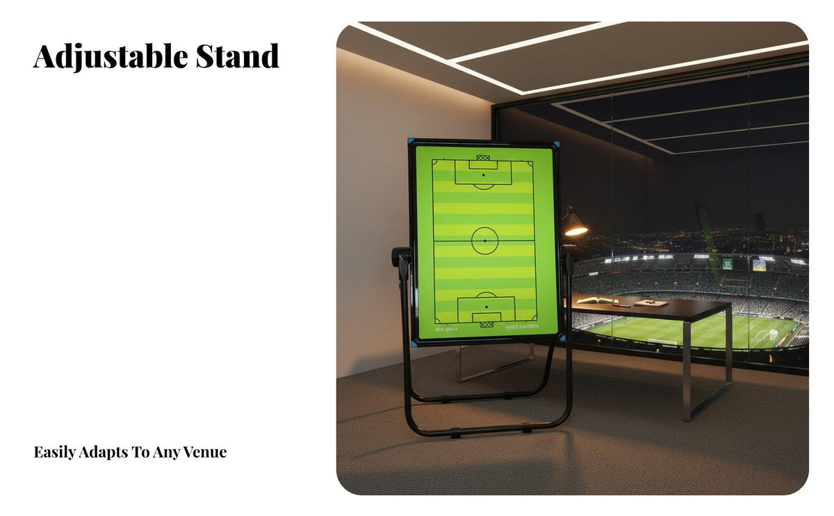 Dry Erase Freestanding Soccer Board Portable Soccer Coaching Board Height Adjustable for Team Captains, Sideline