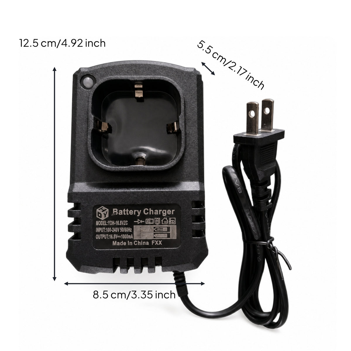 Wall-Powered Battery Charger Compact Cradle Battery Charger Rechargeable Portable for DIYers, Workshop, Garage
