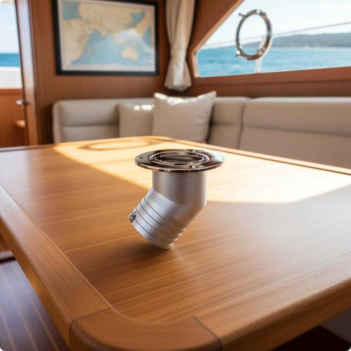 Angled Petrol Filler Neck Cast Piece Hinged Cap Petrol Filler Angled Neck Deck Fill for Boat Owners, RV