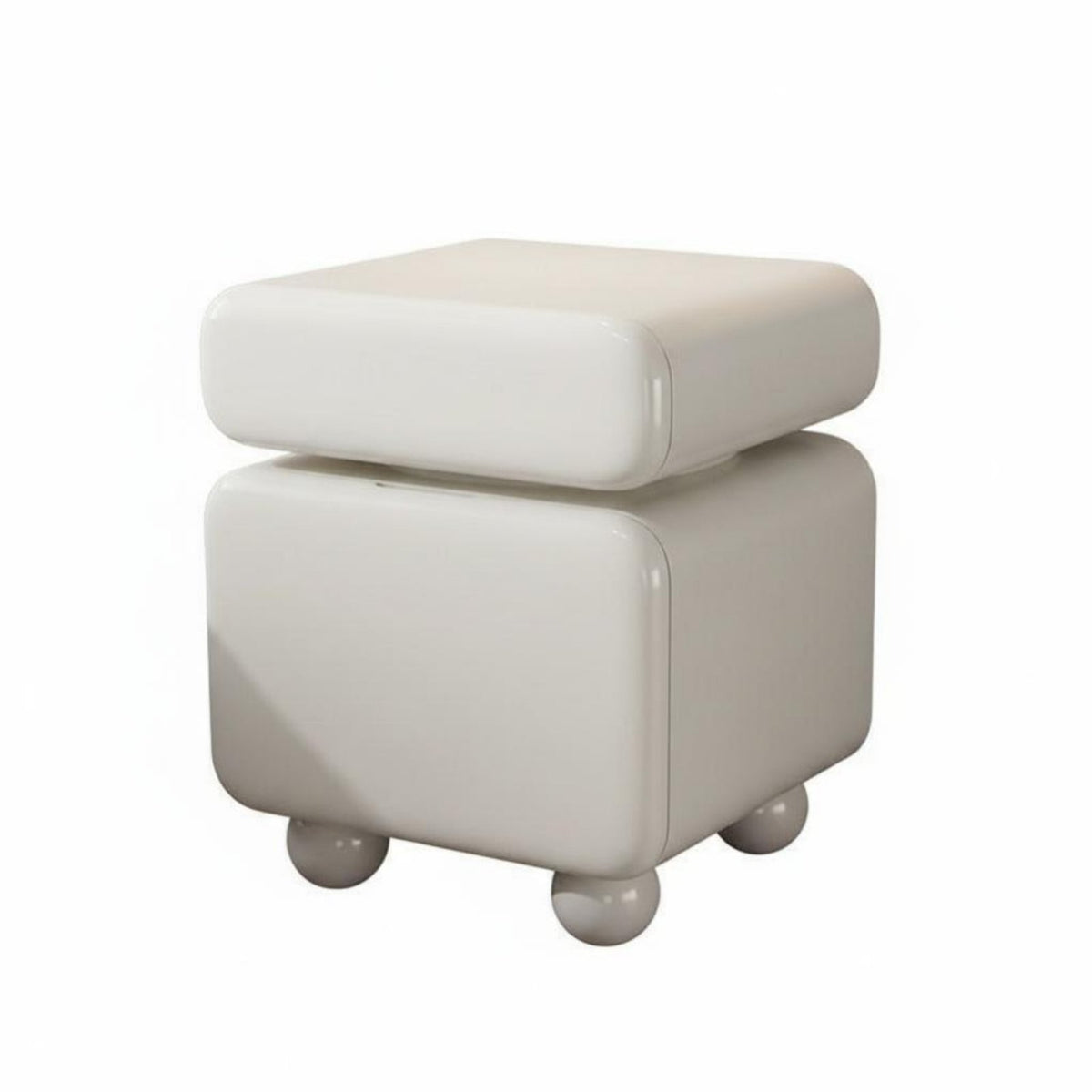 Modern Design Curvy 2-Drawer End Table High-Gloss Finish Nightstand Minimalist aesthetic Bedroom Furniture Sturdy Construction for Apartment Dwellers, Homeowners, Renters, Guest Room, Entryway, Office