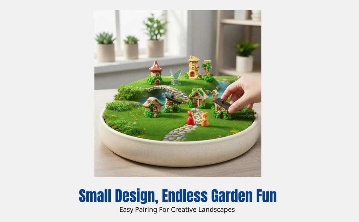 Miniature Garden Landscape Decor, Mushroom Log House, DIY Fairy Tale Resin Accessories