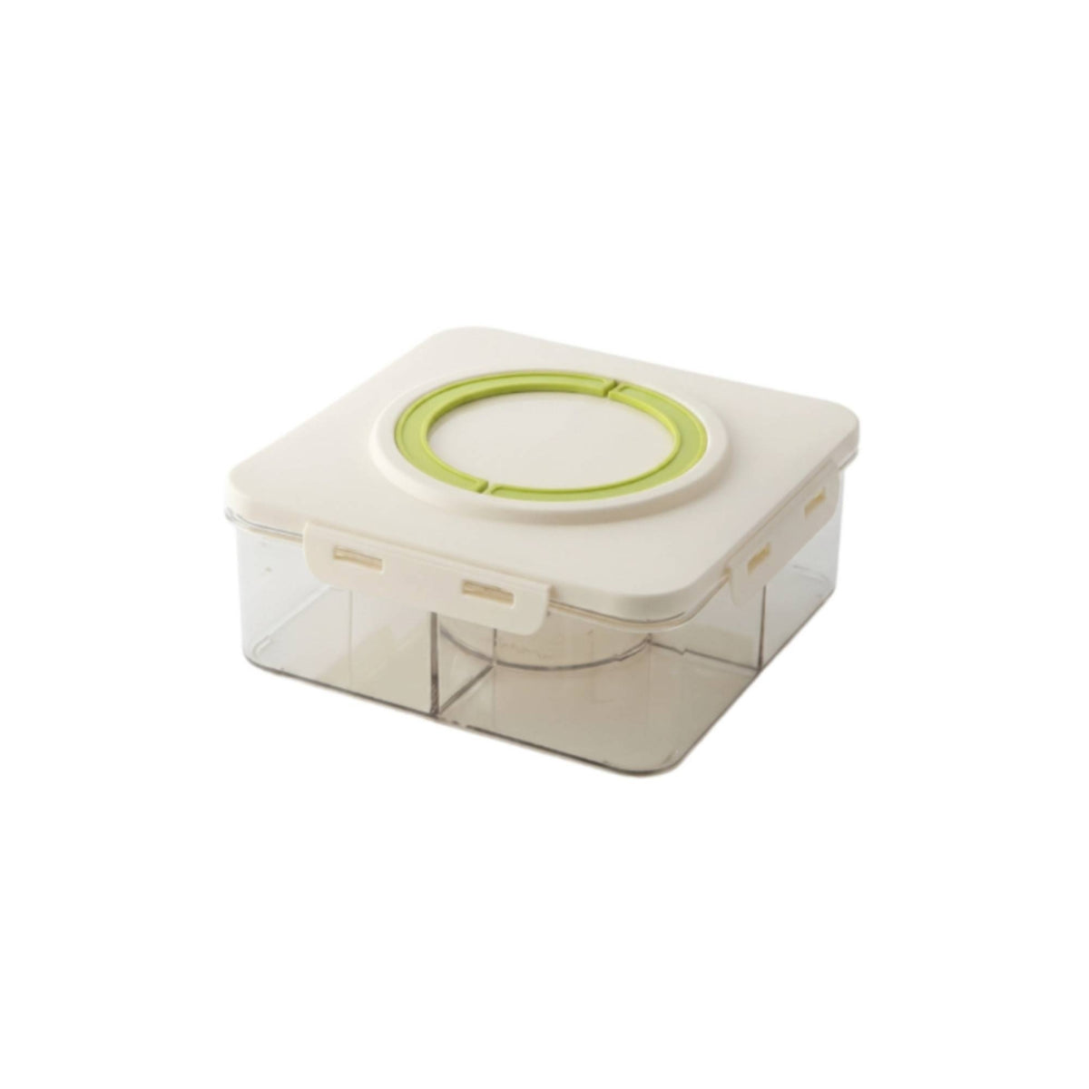 Lightweight Divided Storage Box with Lid Travel-Friendly Compartment Organizer with Handle Reusable Snack Container with Handle Multi-Purpose for Pantry, Refrigerator, Countertop