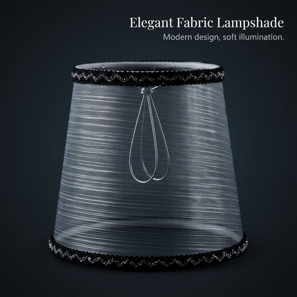 Lampshade for Ceiling Lights with European Textile Design and Decorative Trim, Small Shade for Table and Floor Lamps