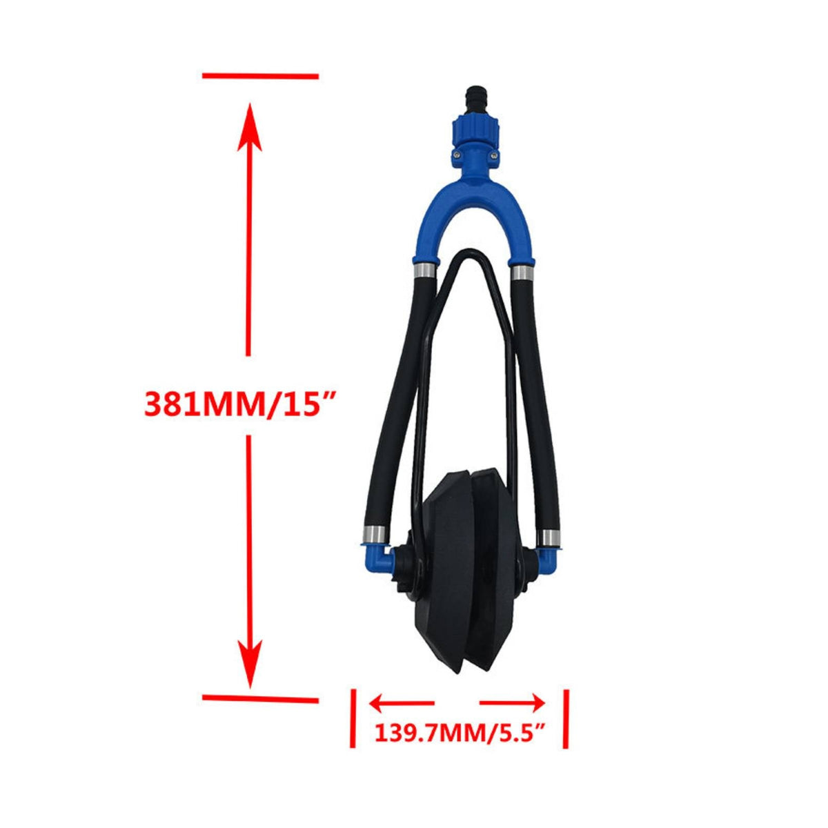 U-Shaped Frame Outboard Engine Flusher Rubber Tubes Two-tubeTube Engine Flusher Clamped Pads Marine Maintenance Tool Blue