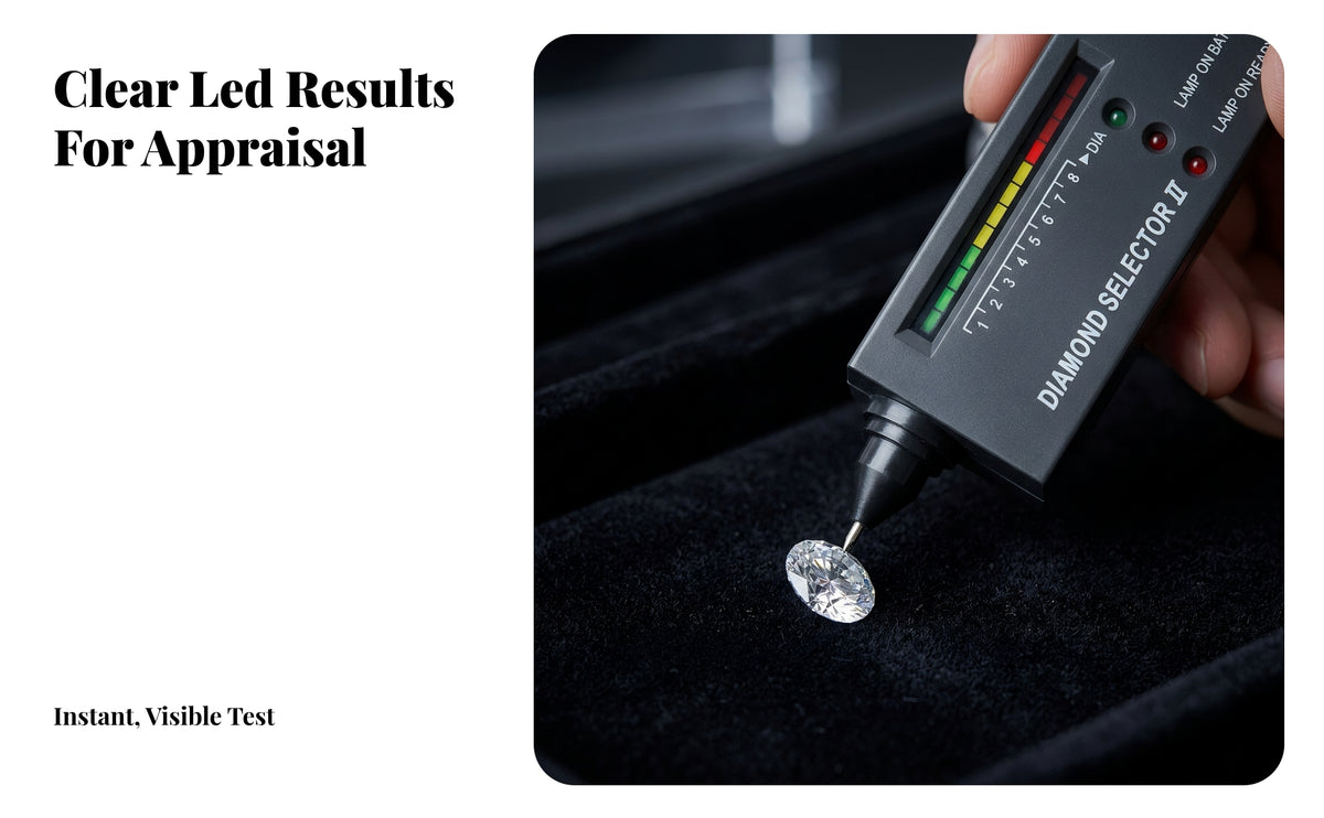Diamond Tester with Pouch | Colored Indicator Window, Pointed analysis tip Tip, Diamond Selector, for Jewelry Inspection