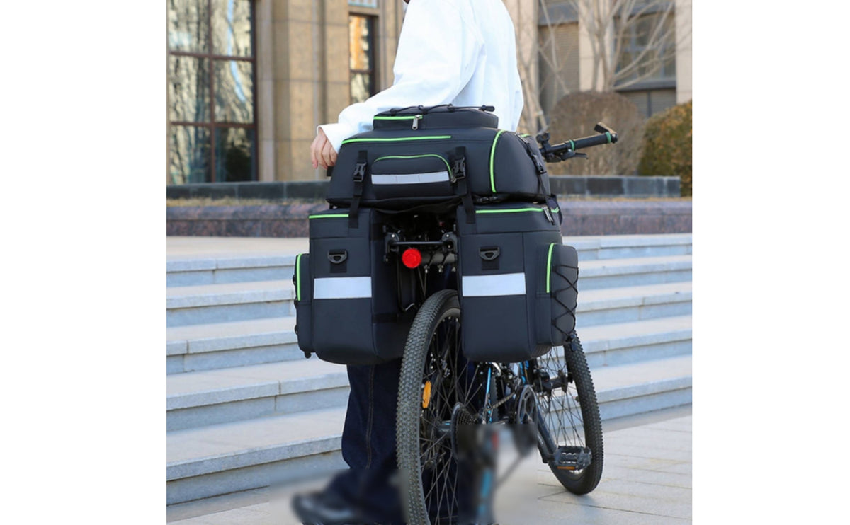 Function Bike Trunk Bag Reflective Three-in-Single Bike Bag Structured for Biking Trips