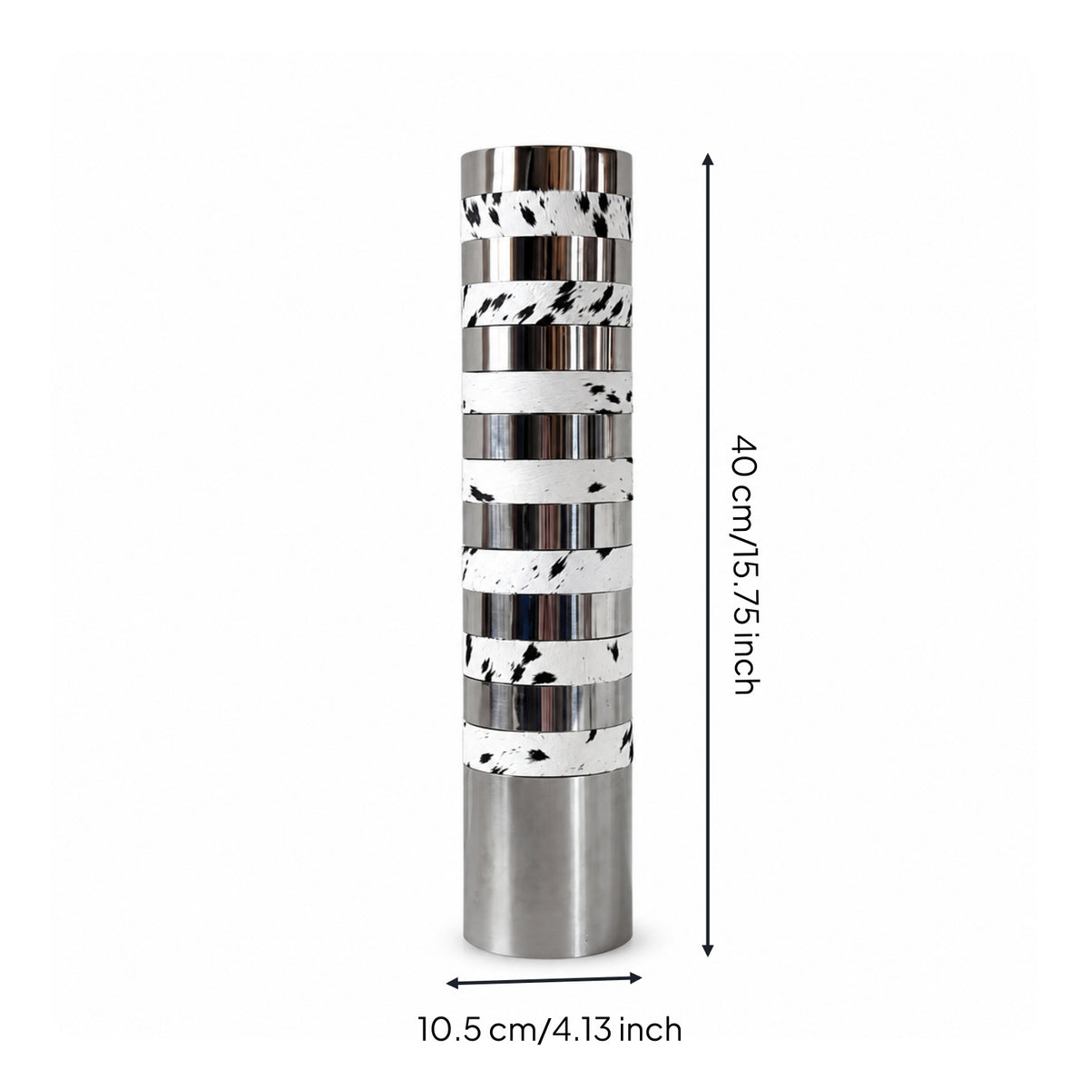 Flower Vase Silver-Toned Metal Vase Sculptural Floral Vessel for Office