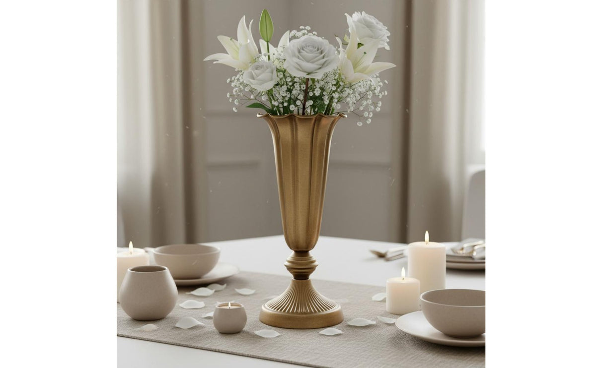 Gold Goblet Vase Elegant Home Decor Sturdy for Wedding