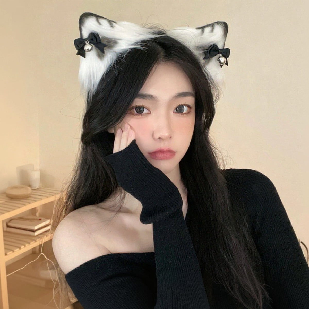 With tinkling chimess fluffy creature headpieces Hairband Cute Appheadpieceance fluffy headpieces headpieceband cute and fashion headpiecewheadpiece universal fit for Cospelements, Adults, Halloween, Cosplay Events, Themed Photoshoots, carnivals