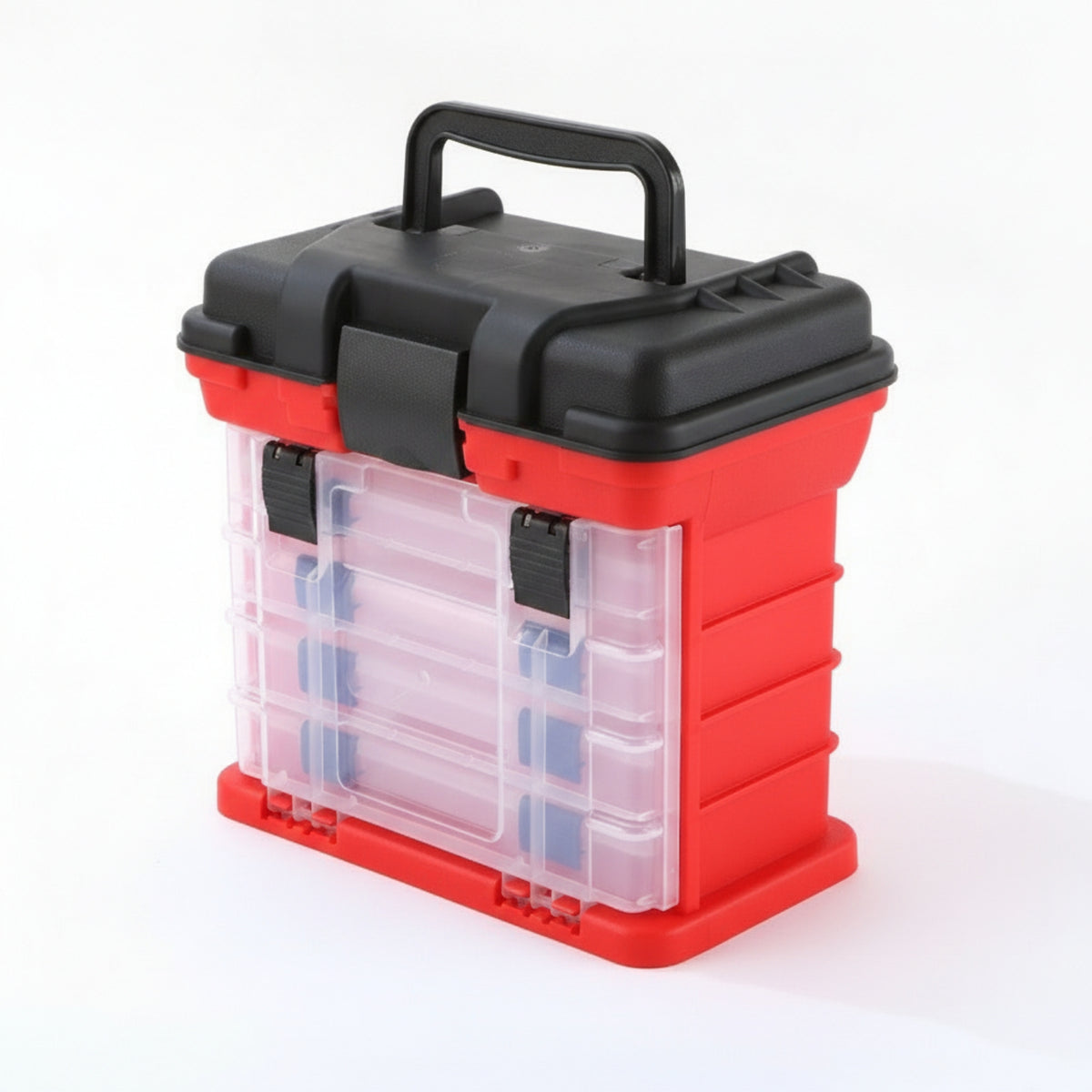 Multi-Compartment Tackle Box Stacked Compartments Fishing Tackle Box Transparent Drawers Portable Container