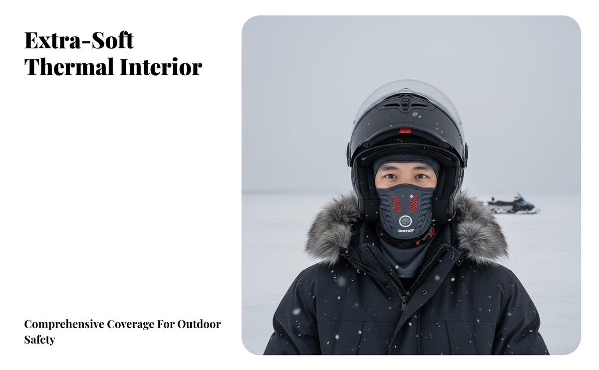 Balaclava Face Covering Windproof Fleece Lined Balaclava Thermal Full Face Cover Thickened Motorcycle Helmet Liner