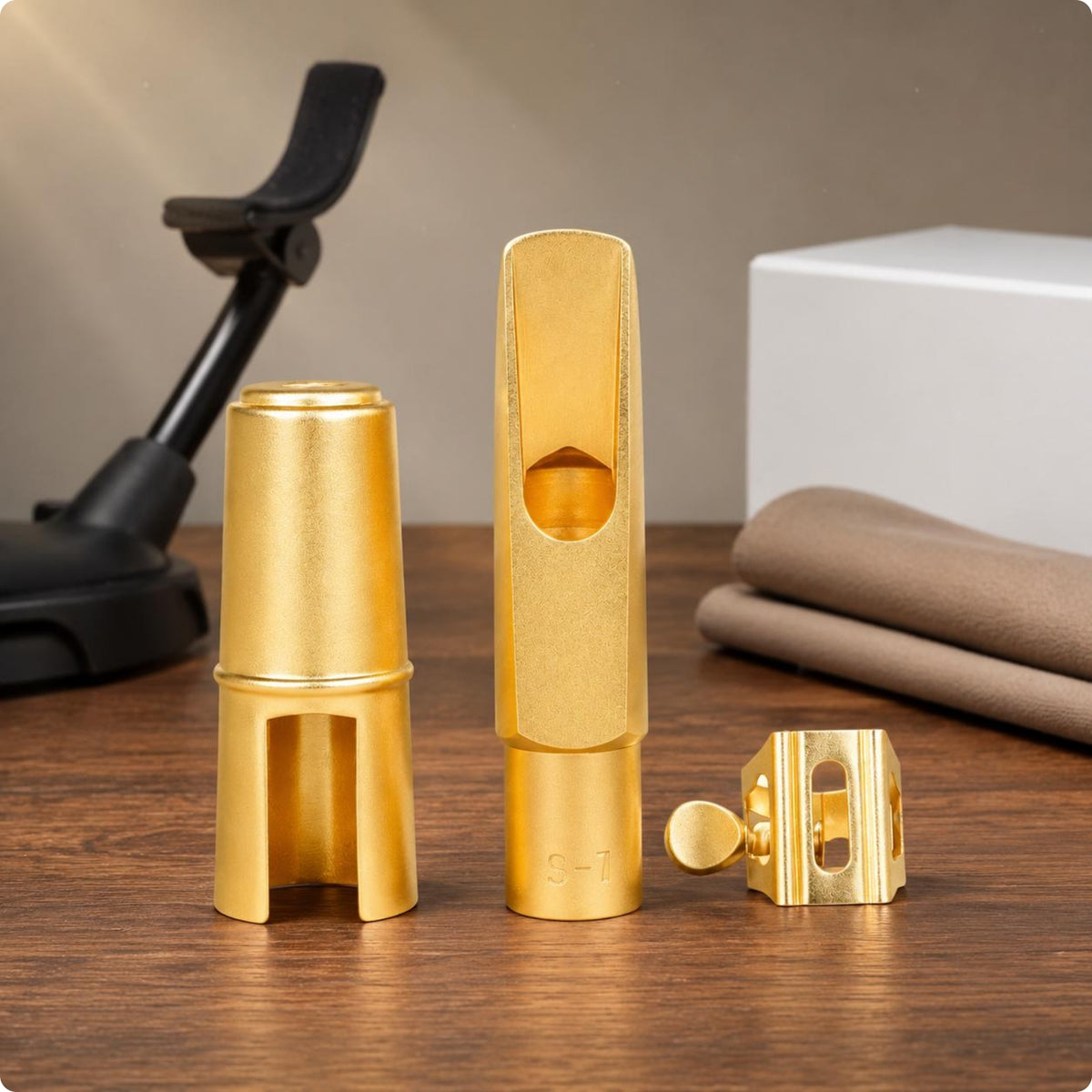 Altos Sax Embouchure Piece Set Storage Pouch Altos Saxophone Embouchure Piece Metal Clamp Saxophone Ligature for Carrying