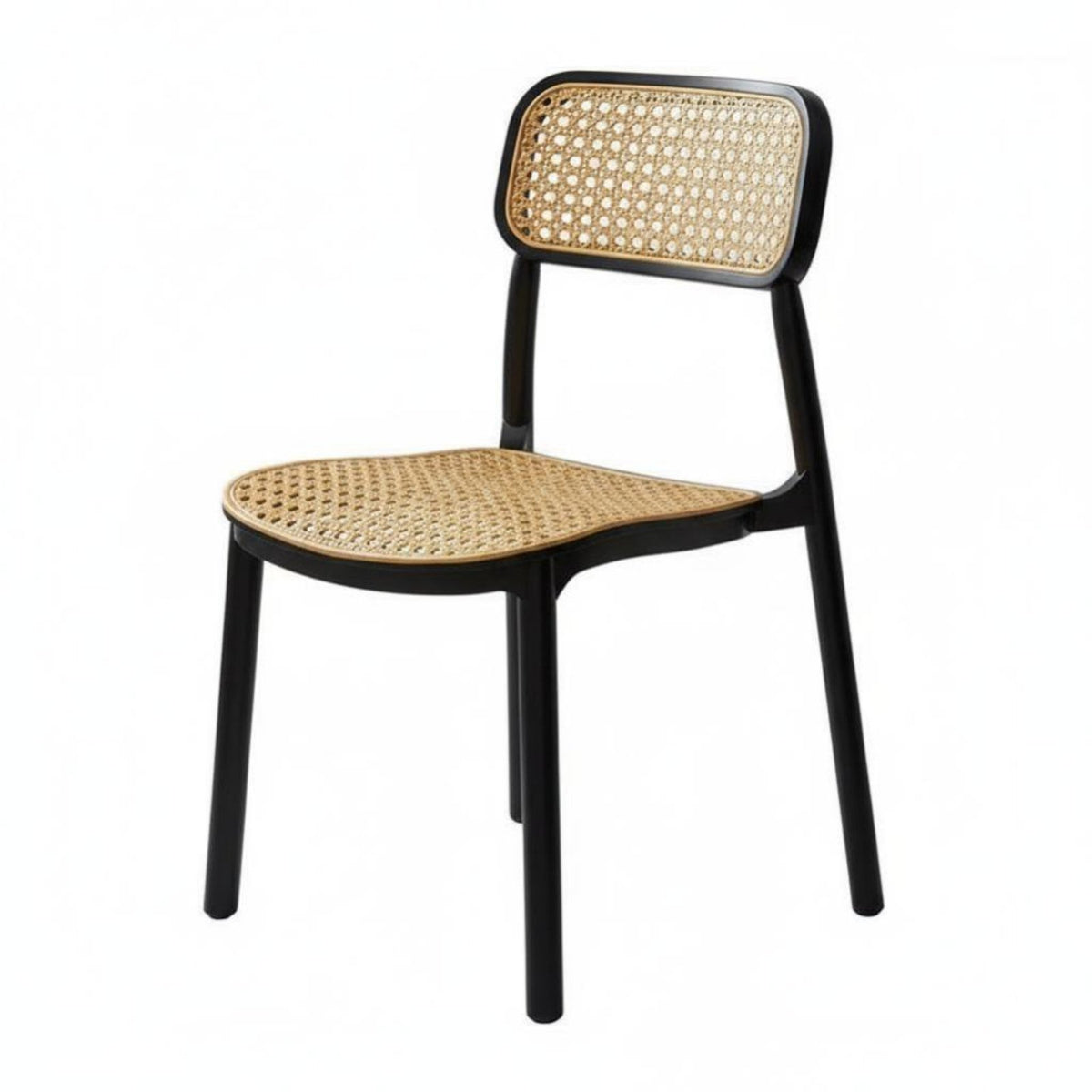 Minimalist Design Woven Backrest Chair Easy to Clean Seating Furniture Anti-Slip Foot Pads Floor Protection for Interior Designers, Restaurant Owners, Dormitory, Study Room, Home Office, Kitchen