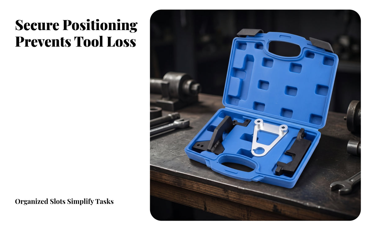 Engine Camshaft Timing Locking Tool Kit | Heavy-Duty Metal Components, Molded Interior Storage Recesses, Camshaft crank shaft Timing Tool Kit, for Auto Repair Shop