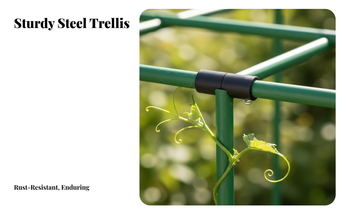 Easy to Assemble Angled-Frame Trellis Long-Lasting Angled-Frame Trellis Kit Heavy-Duty Plant Climbing Aid Reusable for Vegetable Growers, Gardeners, Raised Bed Owners, Outdoor, Yard, Patio, Balcony