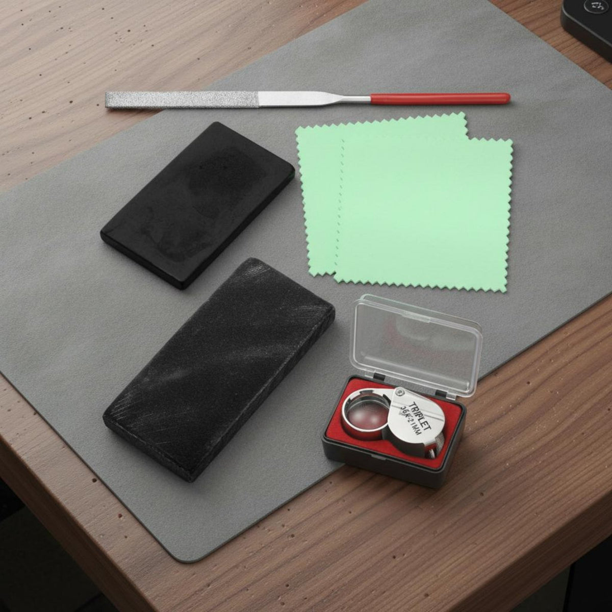 6 Pieces Gold Testing Kit Professional Test Portable Design Gold Scratch Stone for Appraisers, Collectors, Pawn Shops