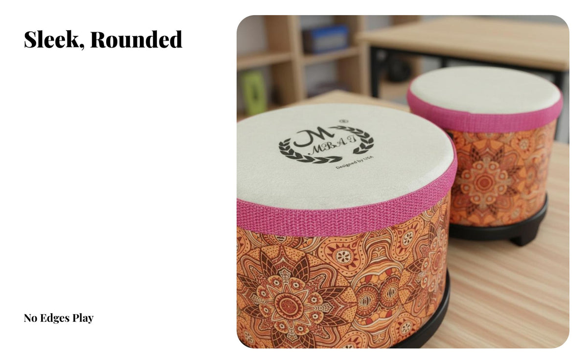 Sheepskin Drumhead Bongo Drum Set Goatskin Head Connected Bongo Drums Warm and Crisp Sound Percussion Instrument Reinforced Connection for Students, Beginners, Music Lovers, Education, Performance, Jam Sessions, Home Studio