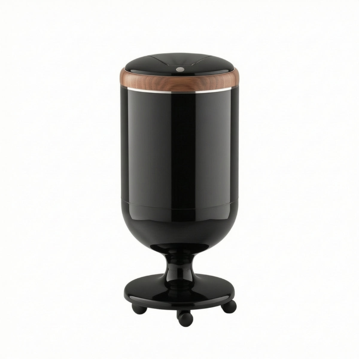Wood-Grain Trash Can with Spring Lid Floor Standing Trash Can with Lid Glossy Wastebasket Easy to Clean for Kitchen