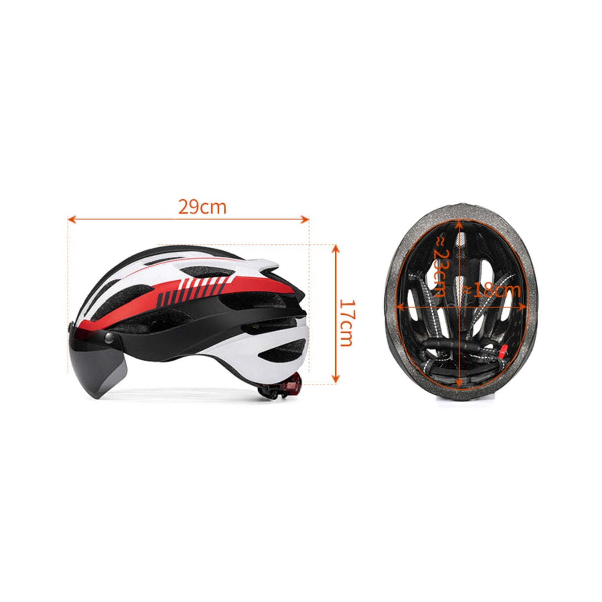Hard Shell Cycling Helmet Breathable Vents Helmet with Tail Light Impact Resistant Head Protection Lightweight for Adults