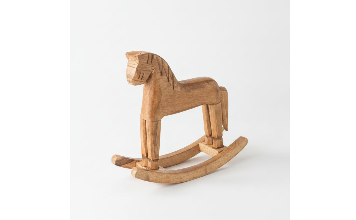 Wooden Rocking Horse Tabletop Rocking Horse Ornament Handcrafted for Decorators, Collectors, Shelf, Mantel, Entryway