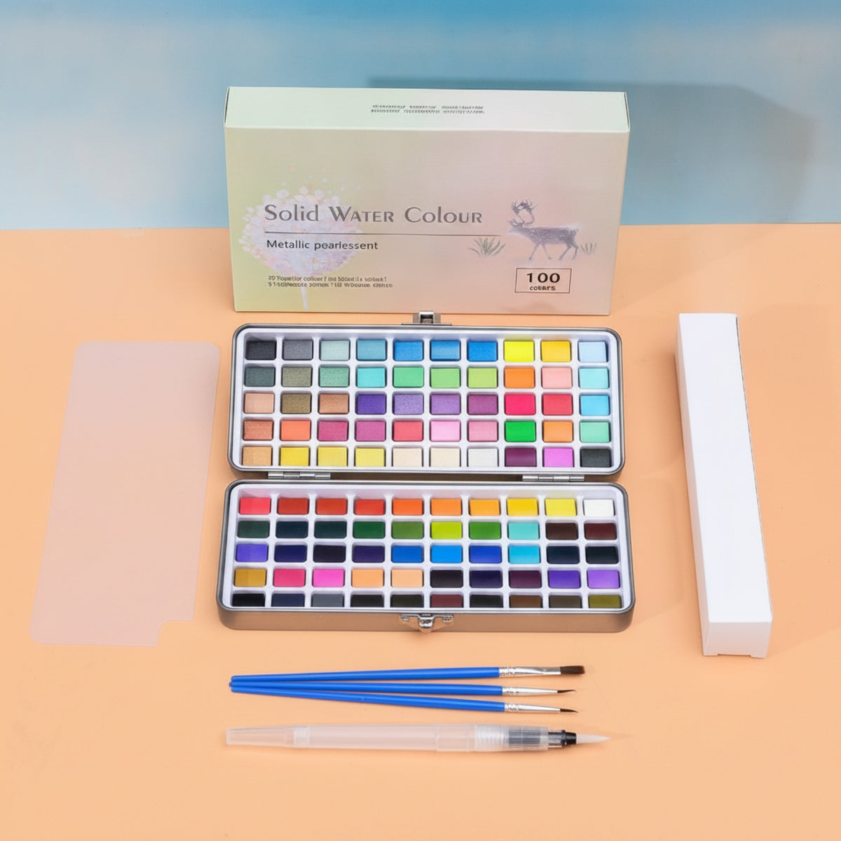 Watercolor Paint Set with Metal Tin Compact Artist-Grade Watercolor Art Set for Classroom