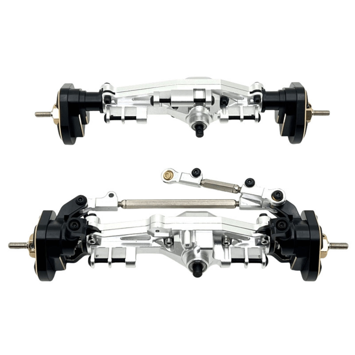 RC Car Axle CNC-Machined Front Rear Complete Axle Set with Steel Gears Aluminum Axles for Hobbyists