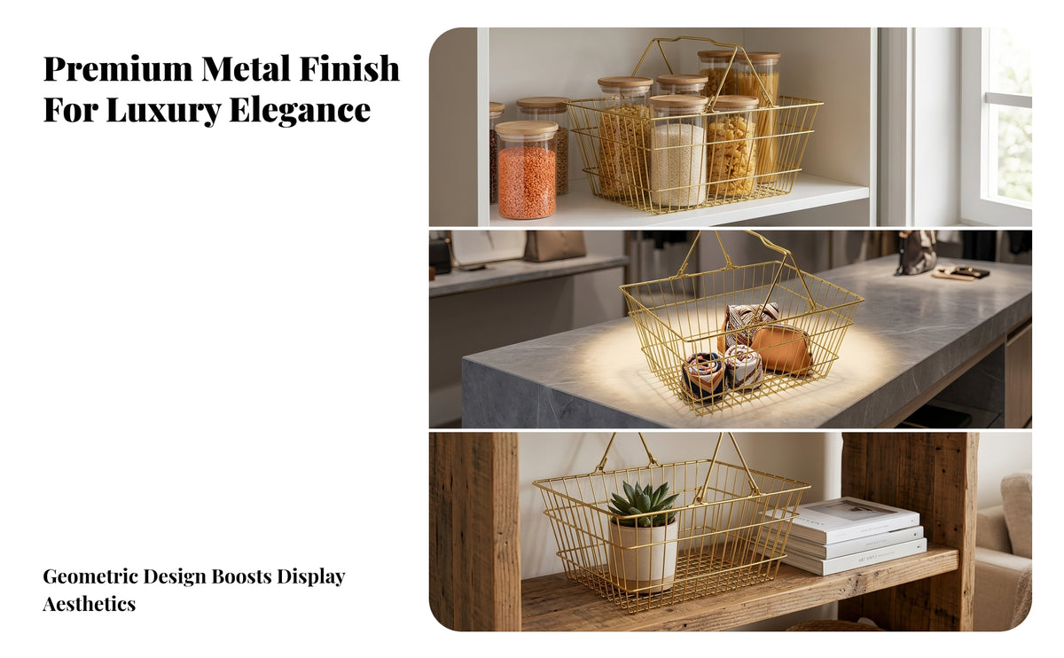 Opentransparent-Metal Wire Shopping | space-saving-Saving Size, Sleek, for Grocery Stores