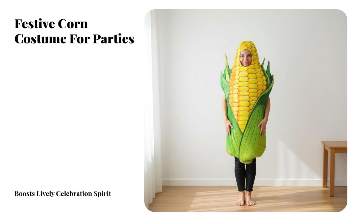 Corn Costume 3D Digital Print Corn on the Cob Costume Realistic Design for Halloween, Gatherings, Stage Performance