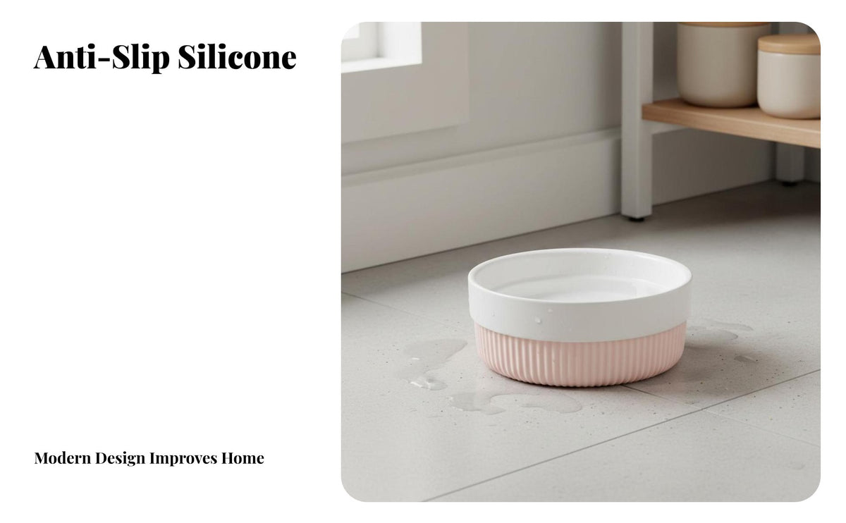 Easy to Clean Ceramic Pet Bowl Dishwasher Safe Cat and Dog Food Bowl Wide Mouth for Small Dogs, Young Dogs, Indoor, Home, Kitchen