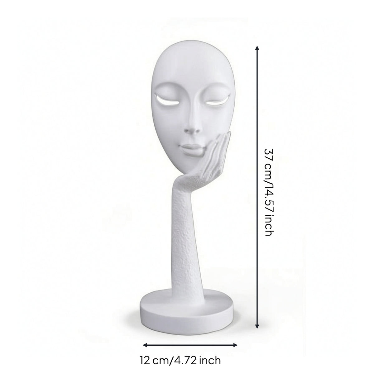 Face Statue with Hand Modern Tabletop Sculpture Face Statue Abstract Bust Sculpture Minimalist for Homeowners, Living Room