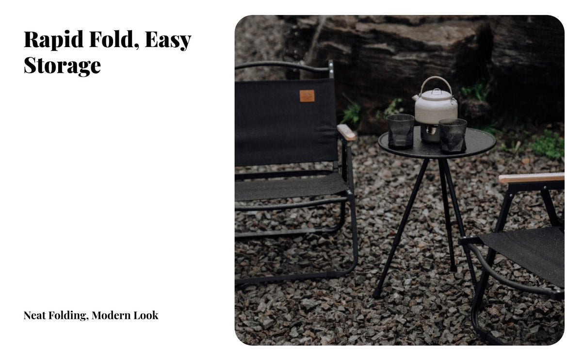 Foldable Design Adjustable Tripod Side Table Portable Adjustable Height Camp Table Lightweight Outdoor Furniture Compact for Picnickers, Homeowners, Camping, Picnics, Picnic, Backpacking