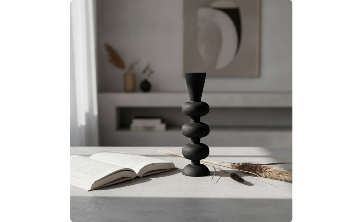 Candlestick Holder Minimalist Candlestick Holders Tapered Carved Candle Holder for Minimalism Aficionados, Hotel