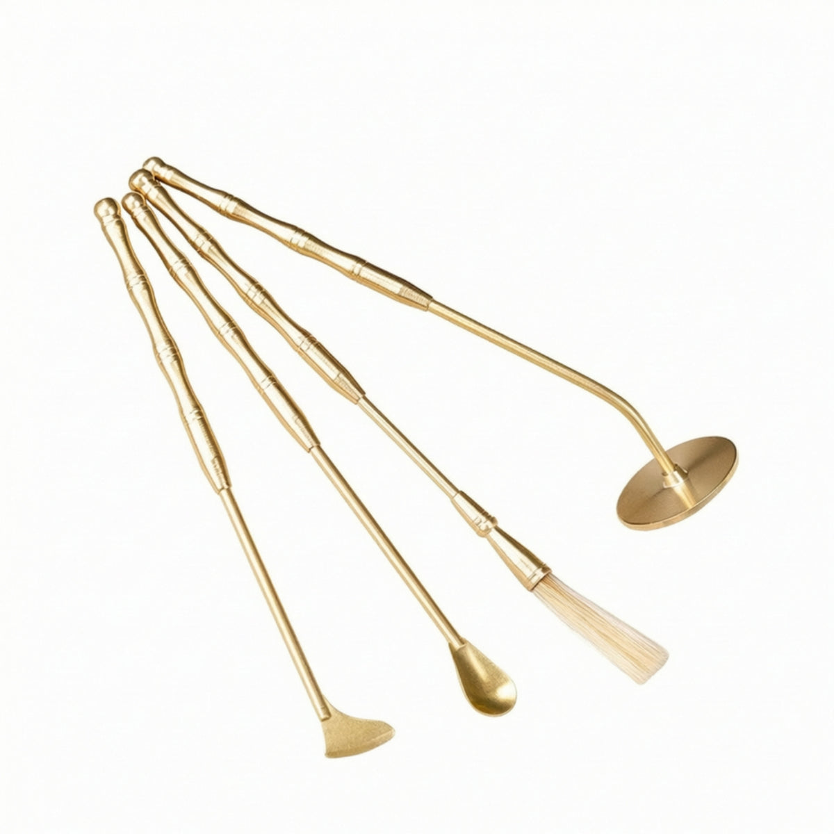 Brass Incense Tool Set for Incense Ceremony, Includes Tamping, Spoon, and More