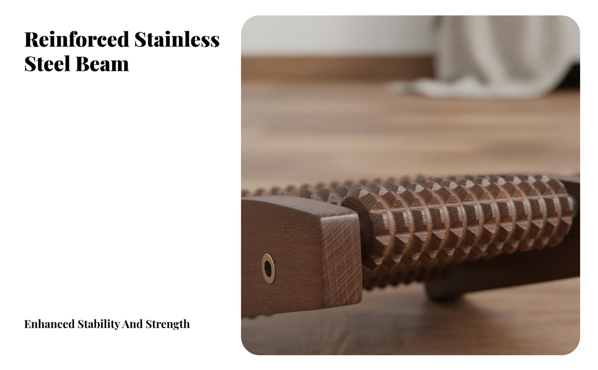 Solid Wood Foot Ergonomic Curved Design Wooden Foot Roller Reflexology Tool for Home, Under Desk