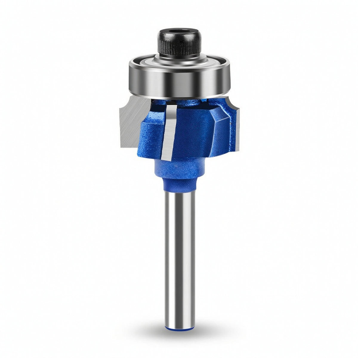 Edge Trimming Router Bit Blue Coated 4-Flute Router Bit Tool Carbide Tipped Precision Ground for Woodworkers, Woodworking