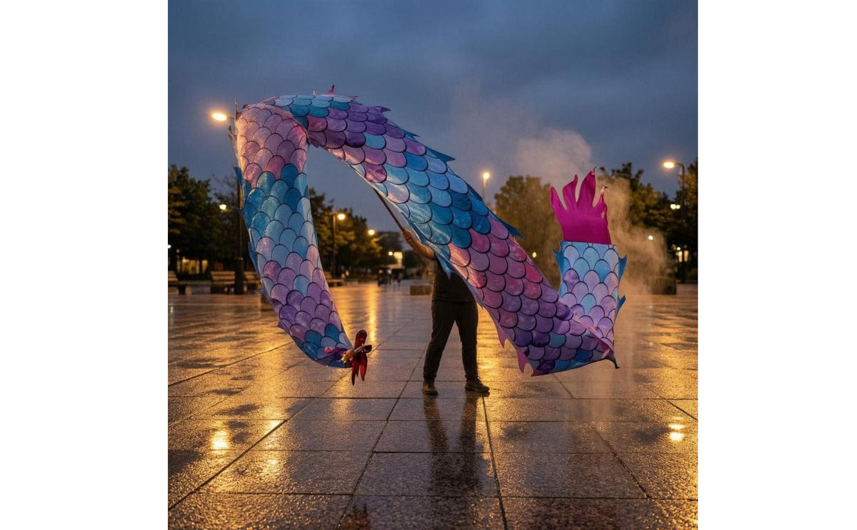 Steel Frame Dragon Dance Prop Scale Pattern Dragon Dance Costume Flame-Like Crest Festival Item Flexible