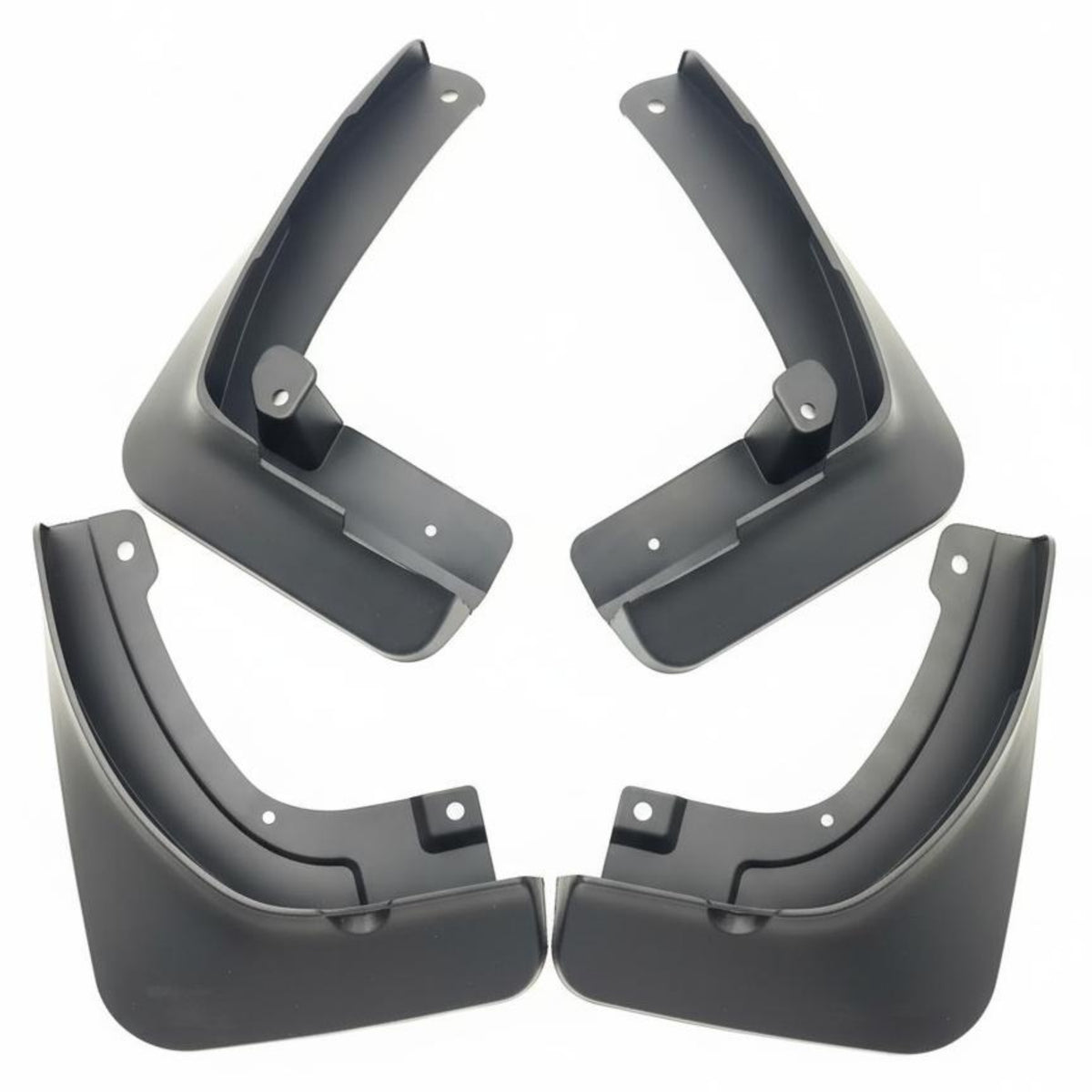 4 Pieces Pre-Formed Holes Molded Mudguard Set Matte Finish Black Mudguards Contoured Curved Mudguards Glossy
