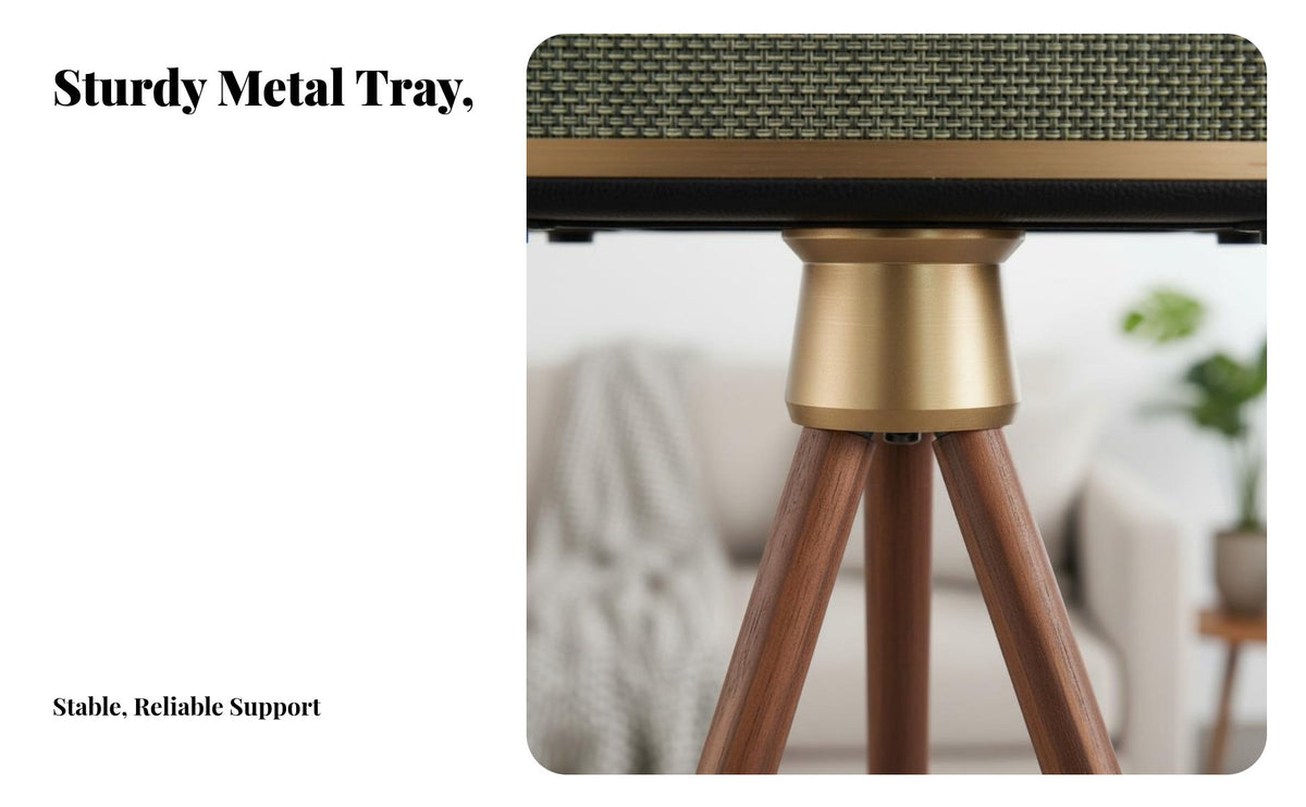 Anti-Vibration Wooden Speaker Stand Shock Absorption Solid Wood Speaker Holder Non-Marking Rubber Feet Audio Accessory Heavy Duty for Audiophiles, Home Studio, Living Room, Bedroom