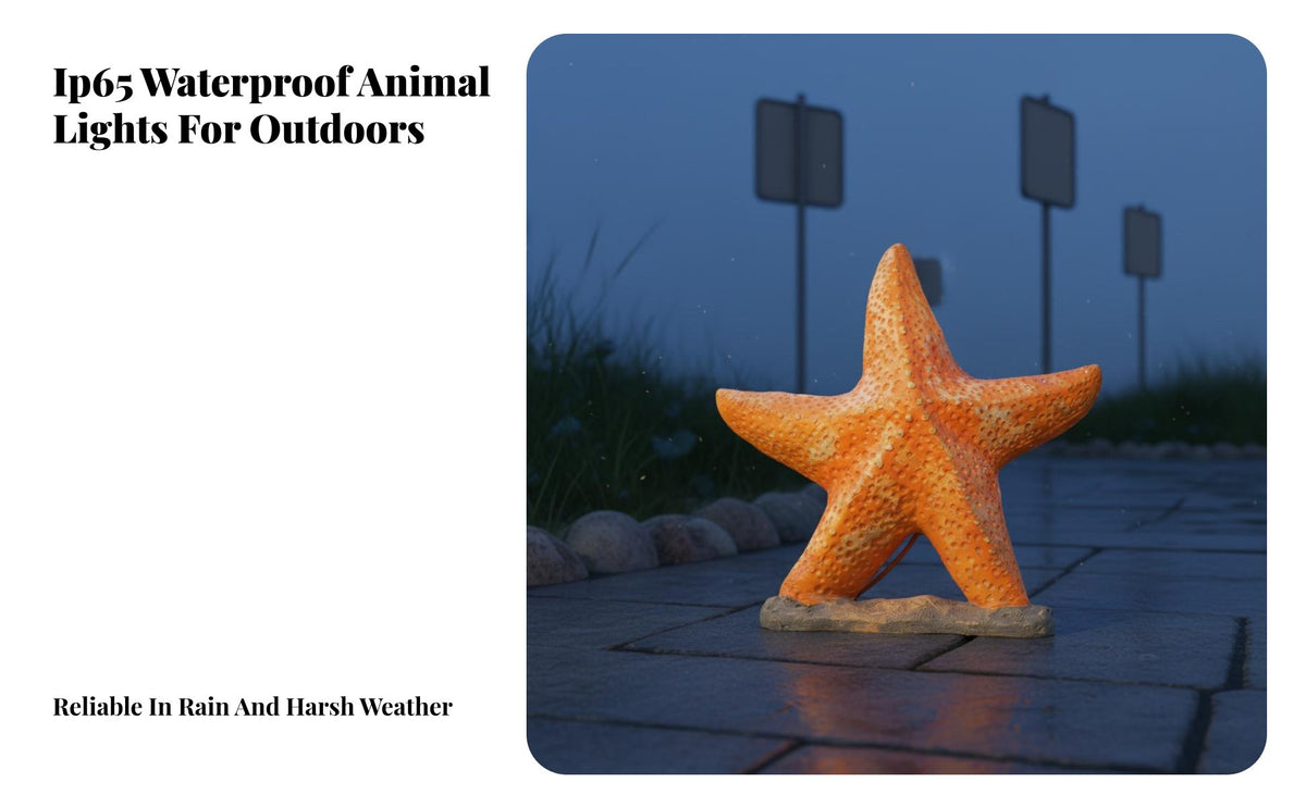 Weatherproof LED Creature Sculpture Light Whimsical Design Waterproof Creature Figure Lamp Energy Saving for Patio, Pathway