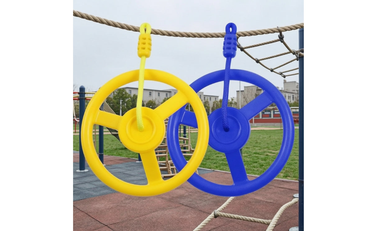Hanging Steering Wheel Outdoor Steering Wheel with Rope Replacement Play Accessory for Kids, Children, Playground, Backyard, Obstacle Course