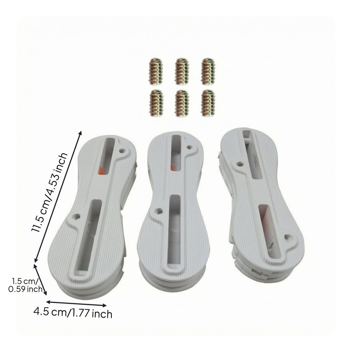 3 Pieces 5 Degree FCS2 Fin Plug Base Slotted Molded Ribbed Fin Plug