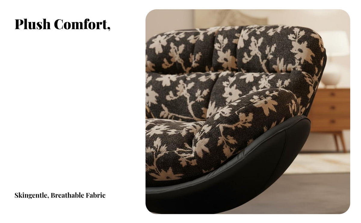 Modern Design Rotating Armchair Barrel Design Upholstered Shell Chair Comfortable Swivel Seat Easy Setup for Office Workers, Homeowners, Pet Owners, Study Room, Reading Nook, Bedroom, Nursery