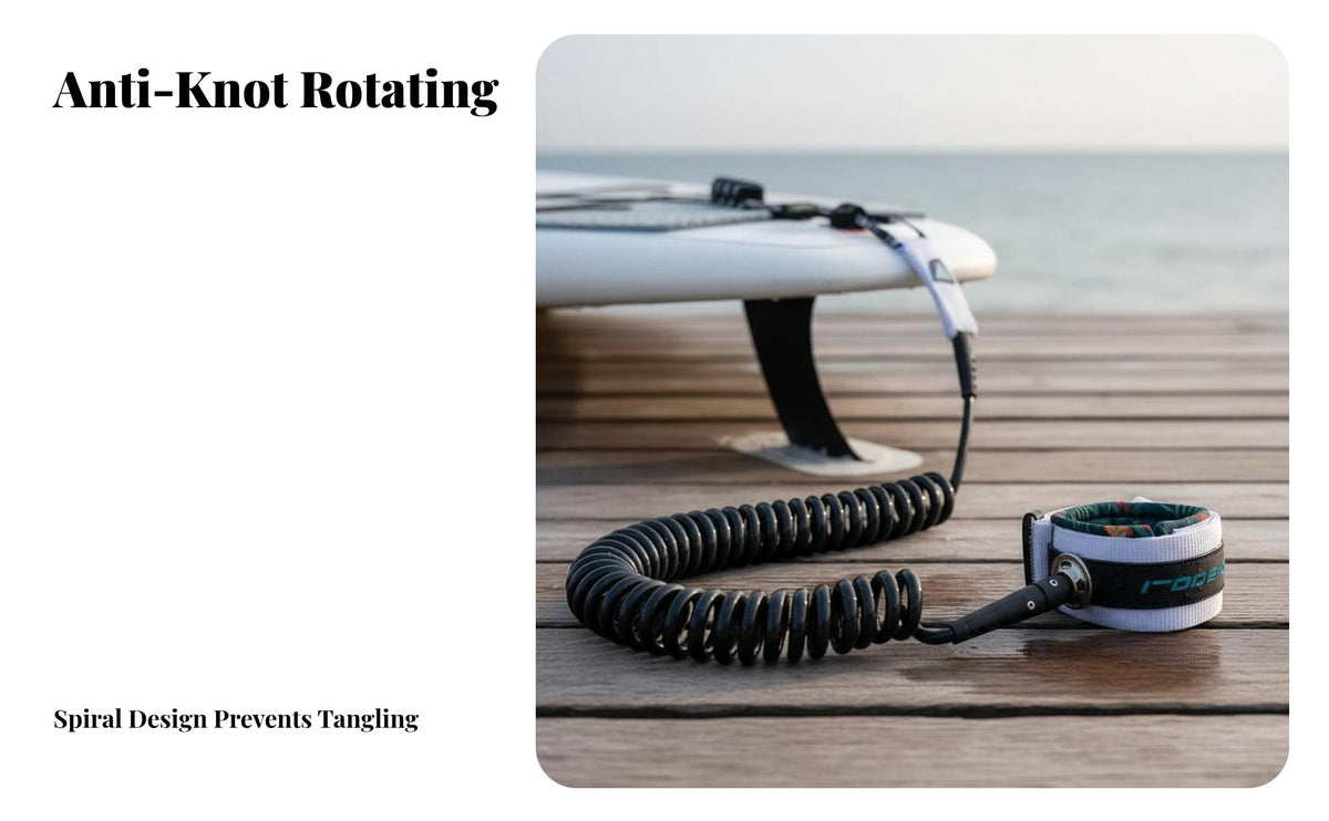 Stand-up Paddleboard Ankle Leash Rotatable Rotating Joint Stand-up Paddleboard Safety Leash Paddleboard Leg Rope Adjustable &