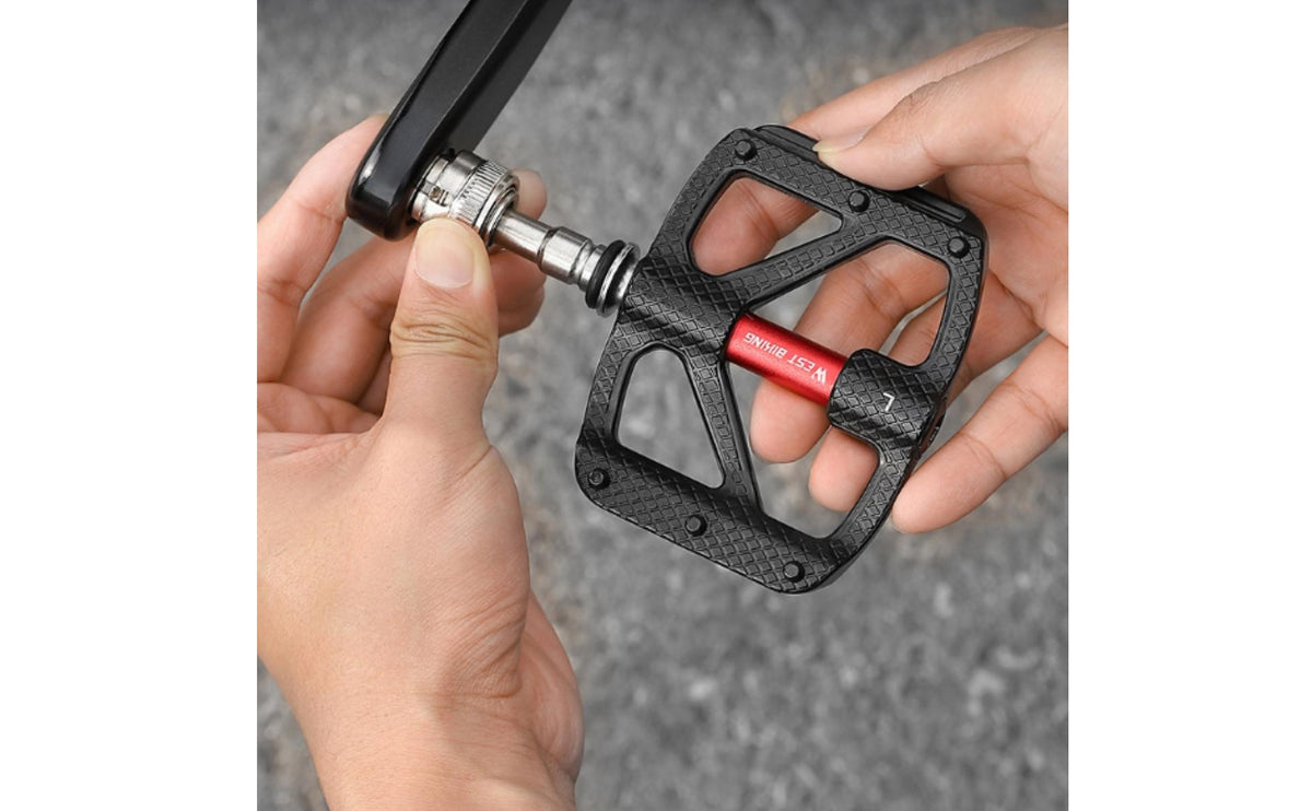 Three-Bearing Folding Bike Pedals with Reflectors Anti-Slip Pedals with Reflectors Aluminum Alloy Folding Cycle Pedal Portable for Commuters, Cyclists, Night Riding