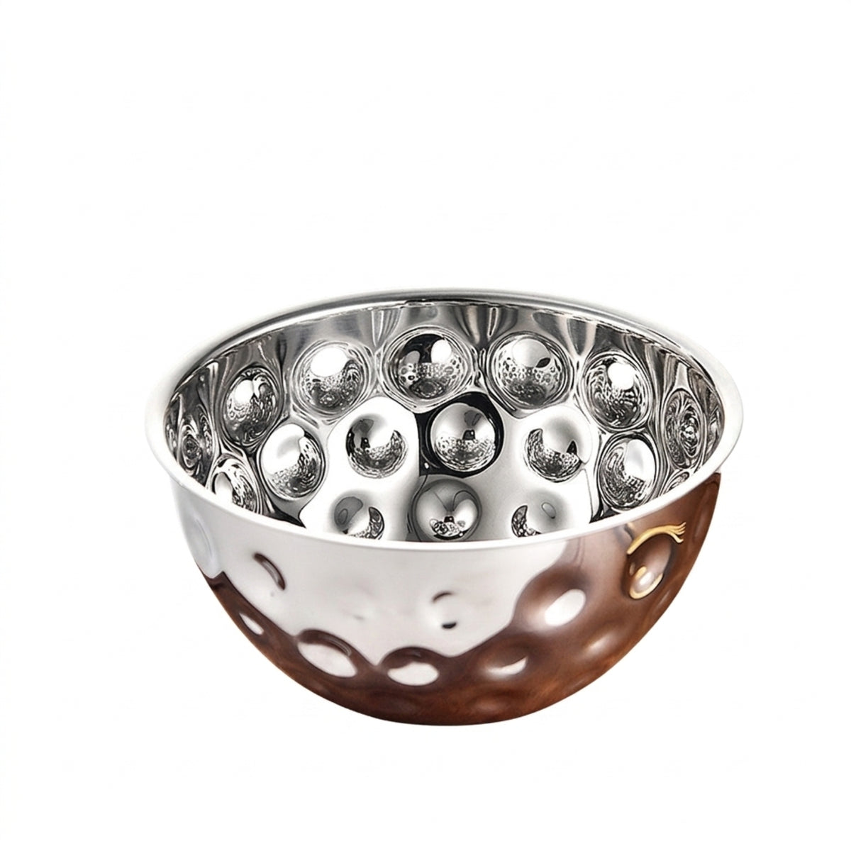 Hammered Mixing Bowl Deep Stainless Steel Bowl Mirror Polished for Kitchen, Food Prep